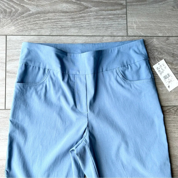 NWT Laura Carre Noir Blue Stretch Capris - Picture 2 of 13